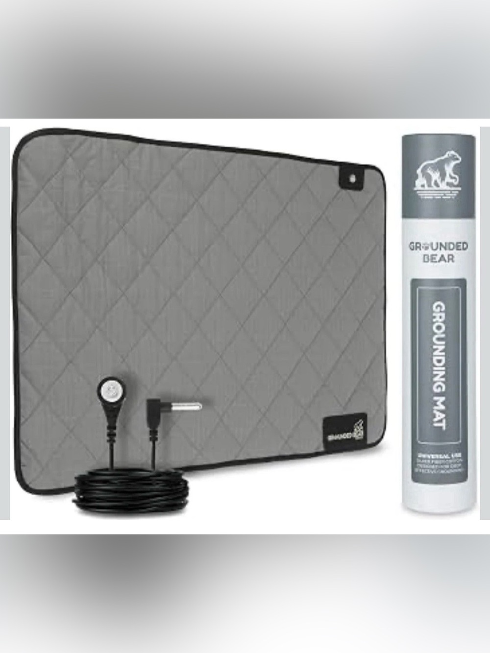 Grounded Bear Cotton Grounding Mat Grey 16”x24”